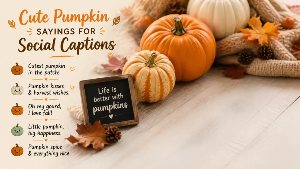Cute pumpkin sayings for social captions