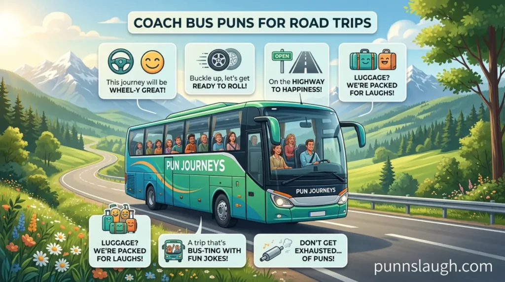 Coach Bus Puns For Road Trip