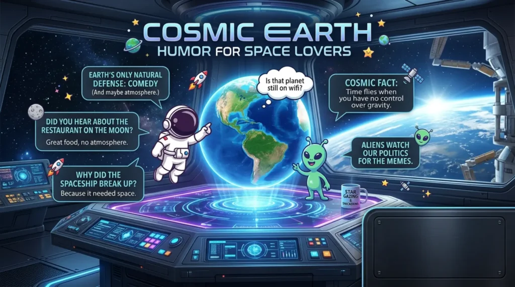 Cosmic earth humor for space lovers
