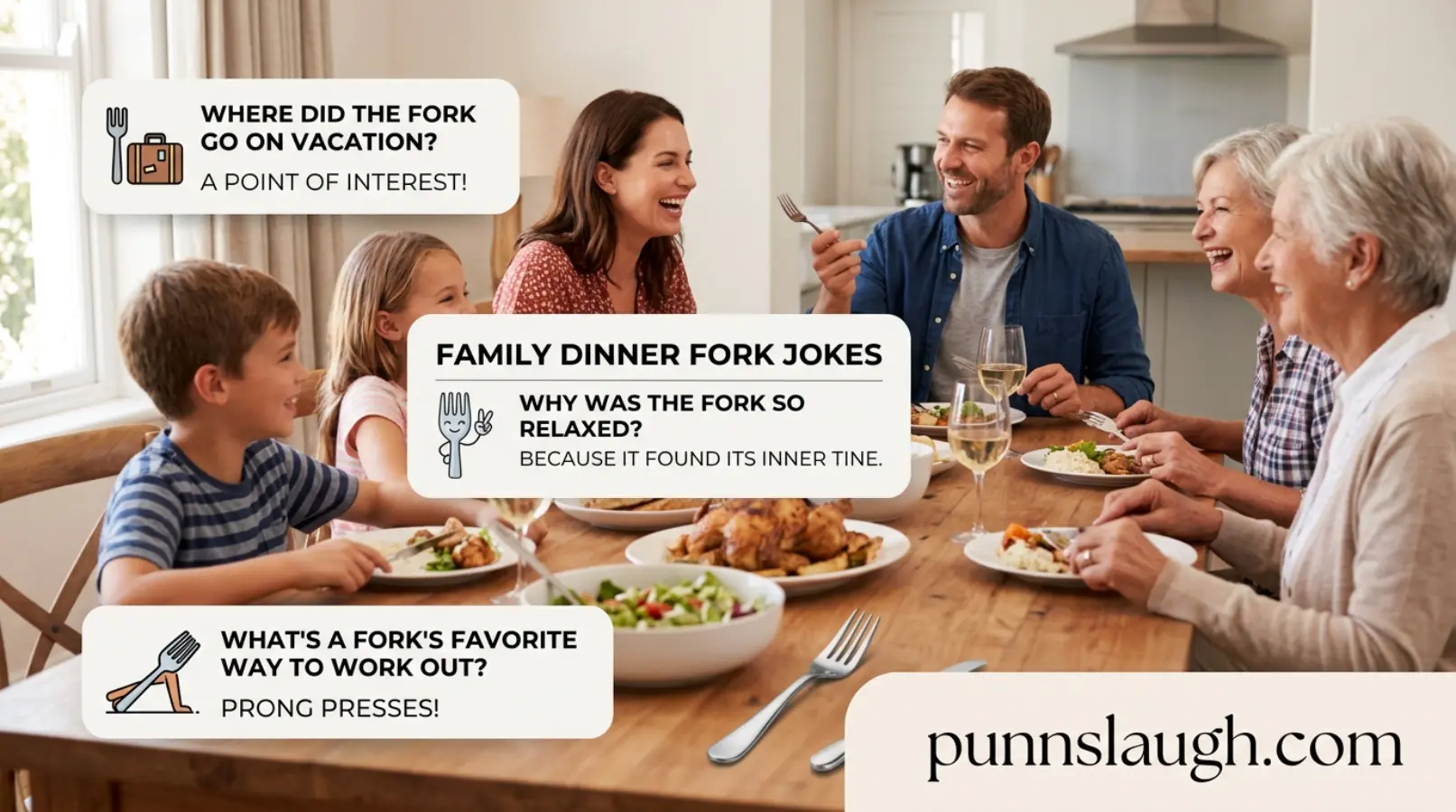Family dinner fork jokes