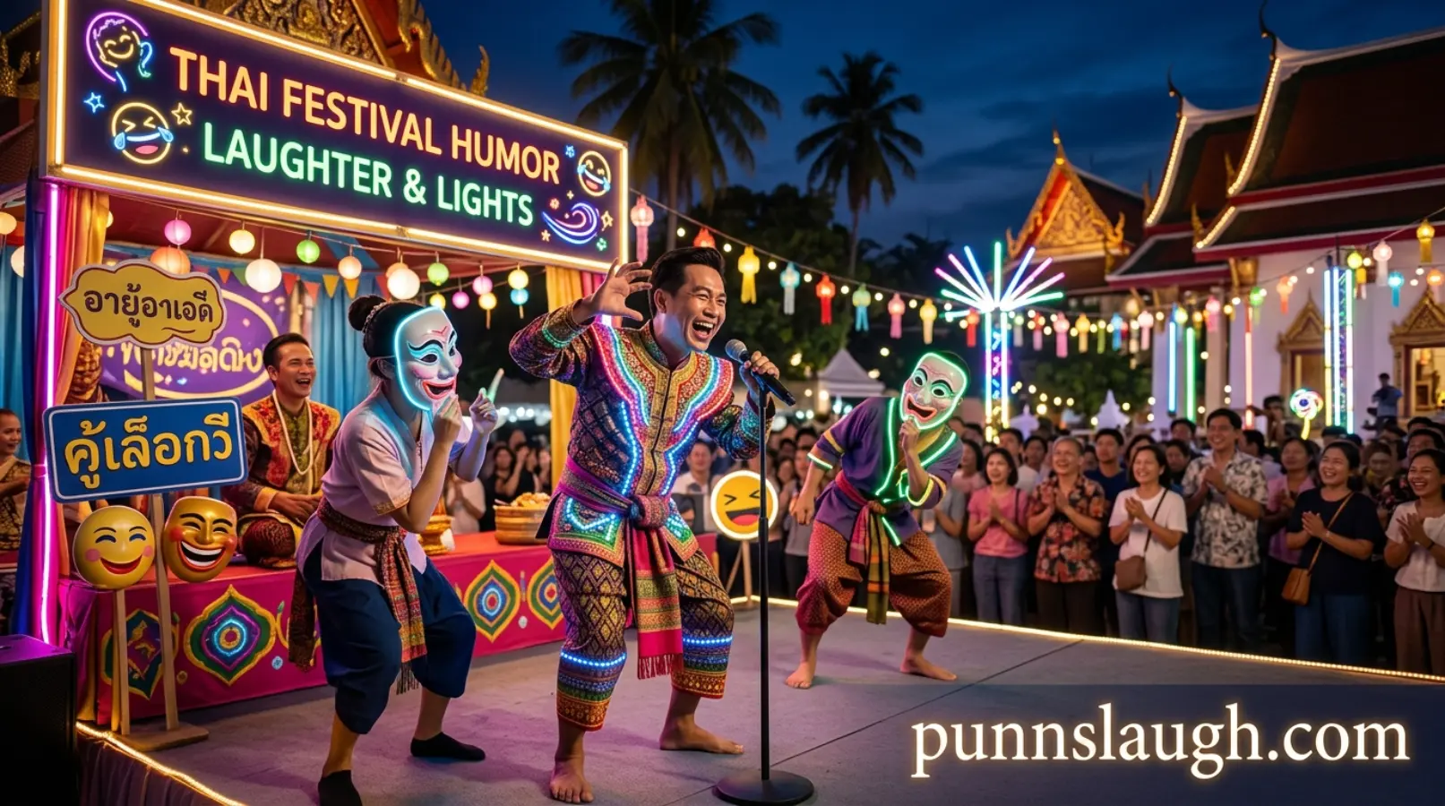 Festival humor from Thailand glowing