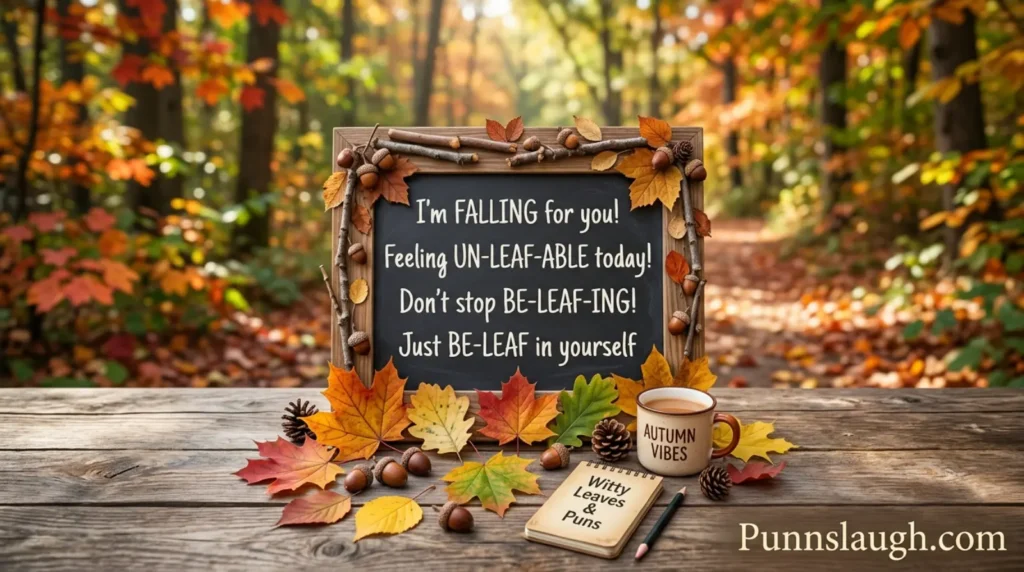 Leaf inspired witty captions