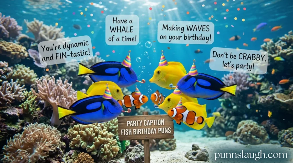 Party Caption Fish Birthday Puns