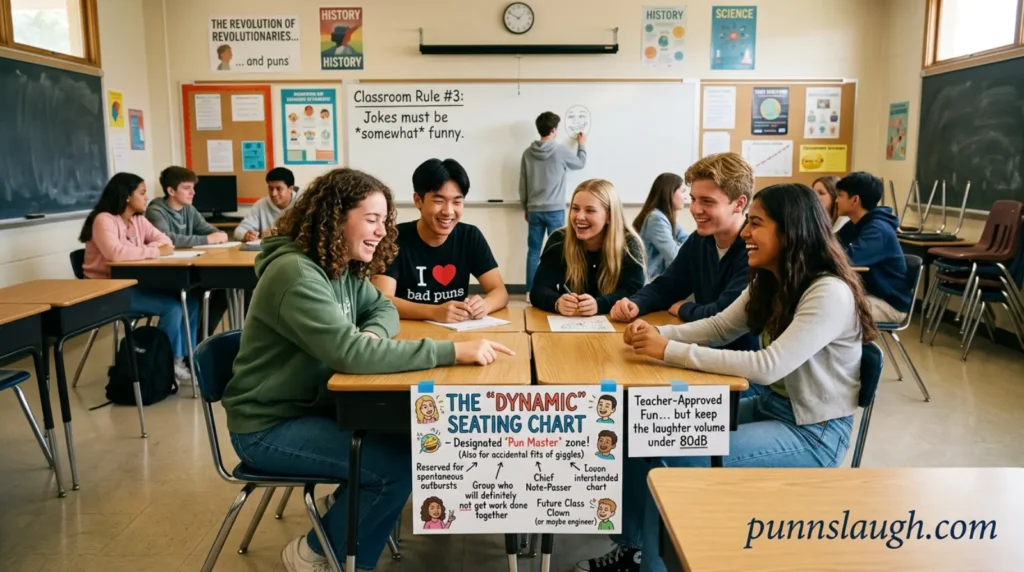 School humor with classroom seating fun