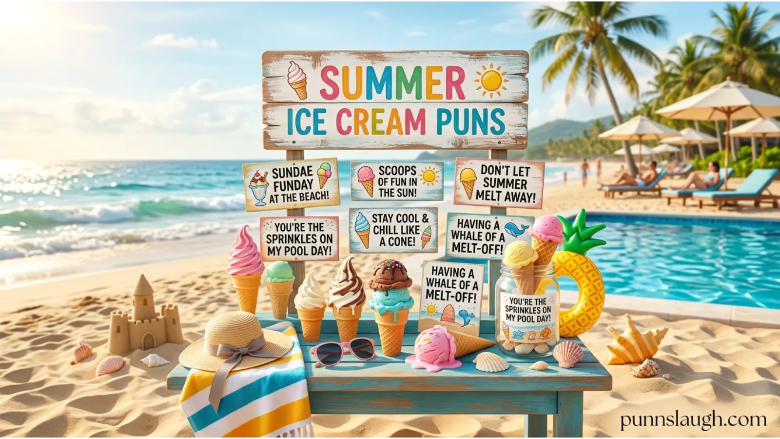 Summer Ice Cream Puns for Beach and Pool Days