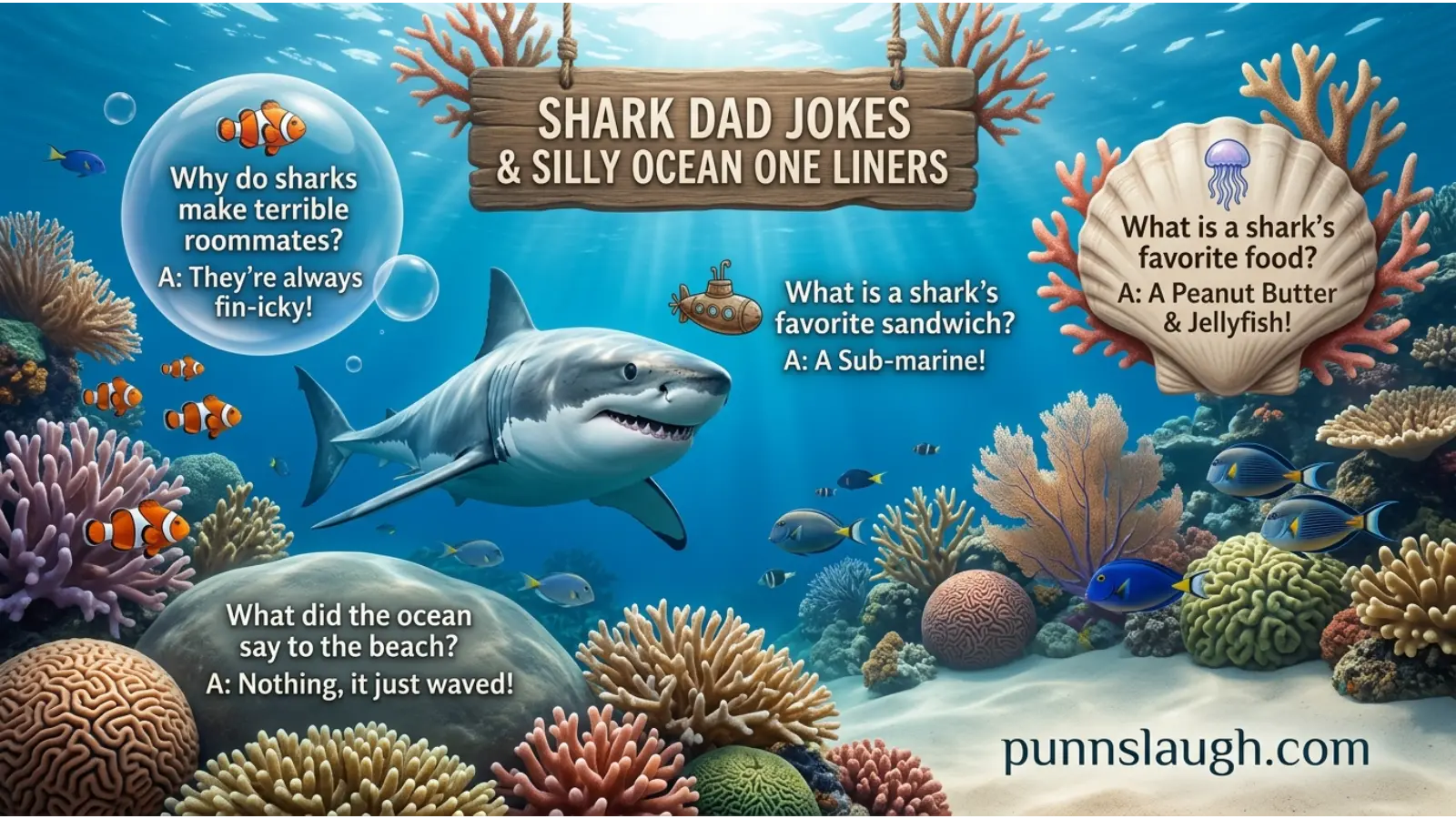 Shark Dad Jokes and Silly Ocean One Liners