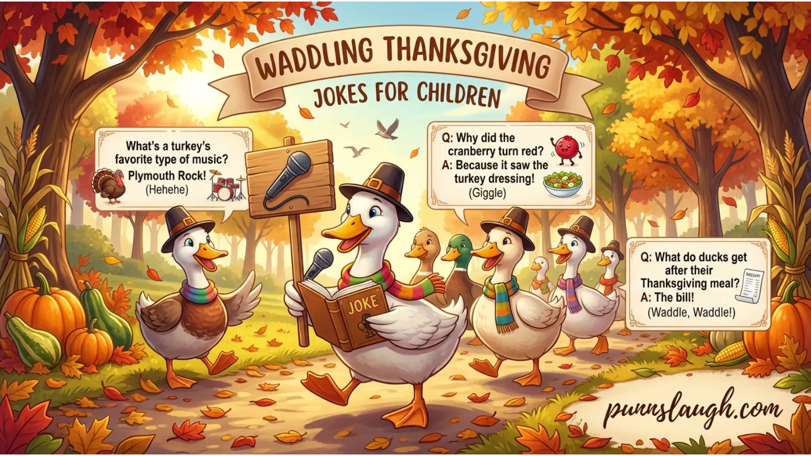 Waddling Thanks giving Jokes for Children