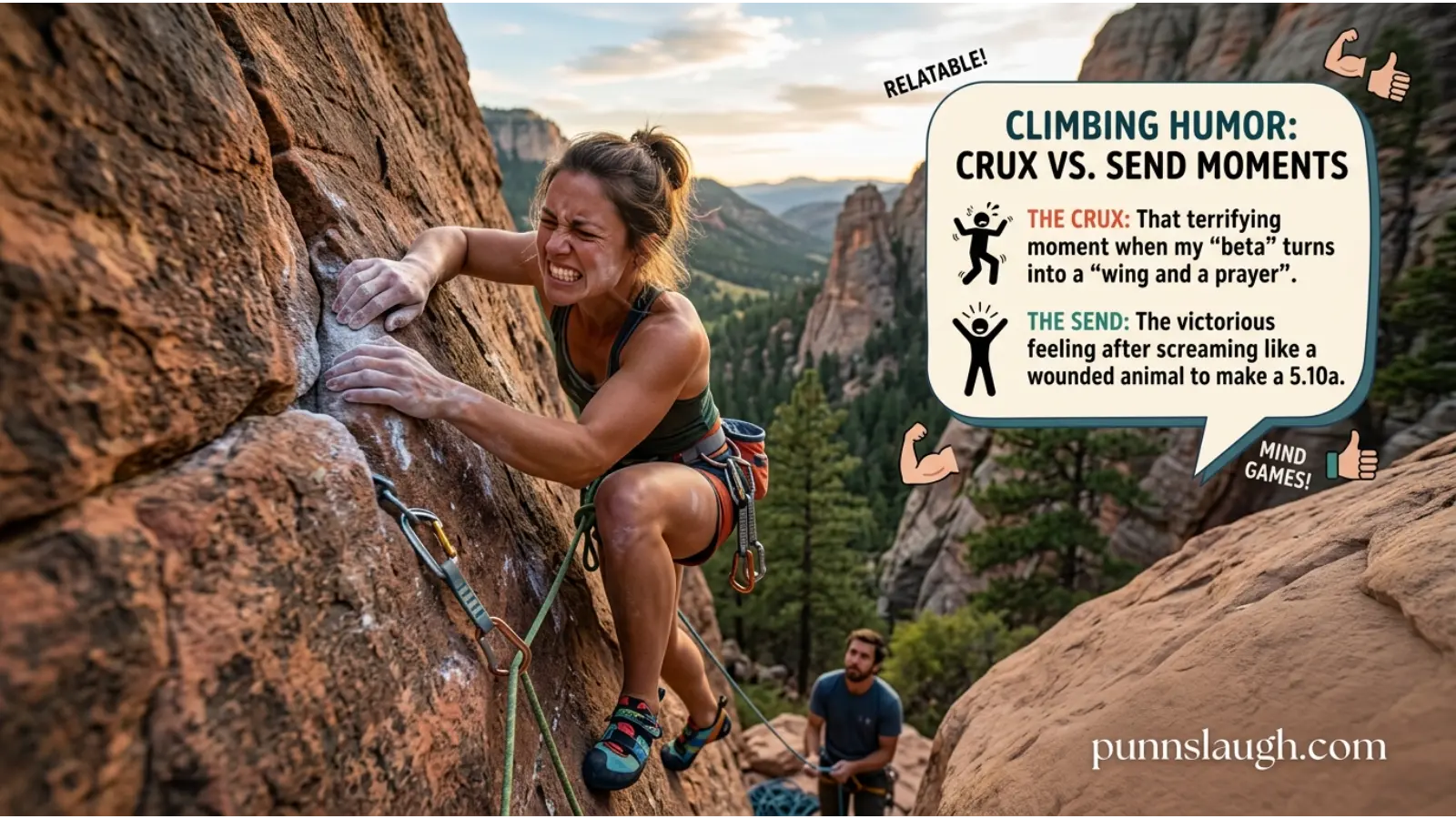 Climbing Jokes About Crux And Send Moments
