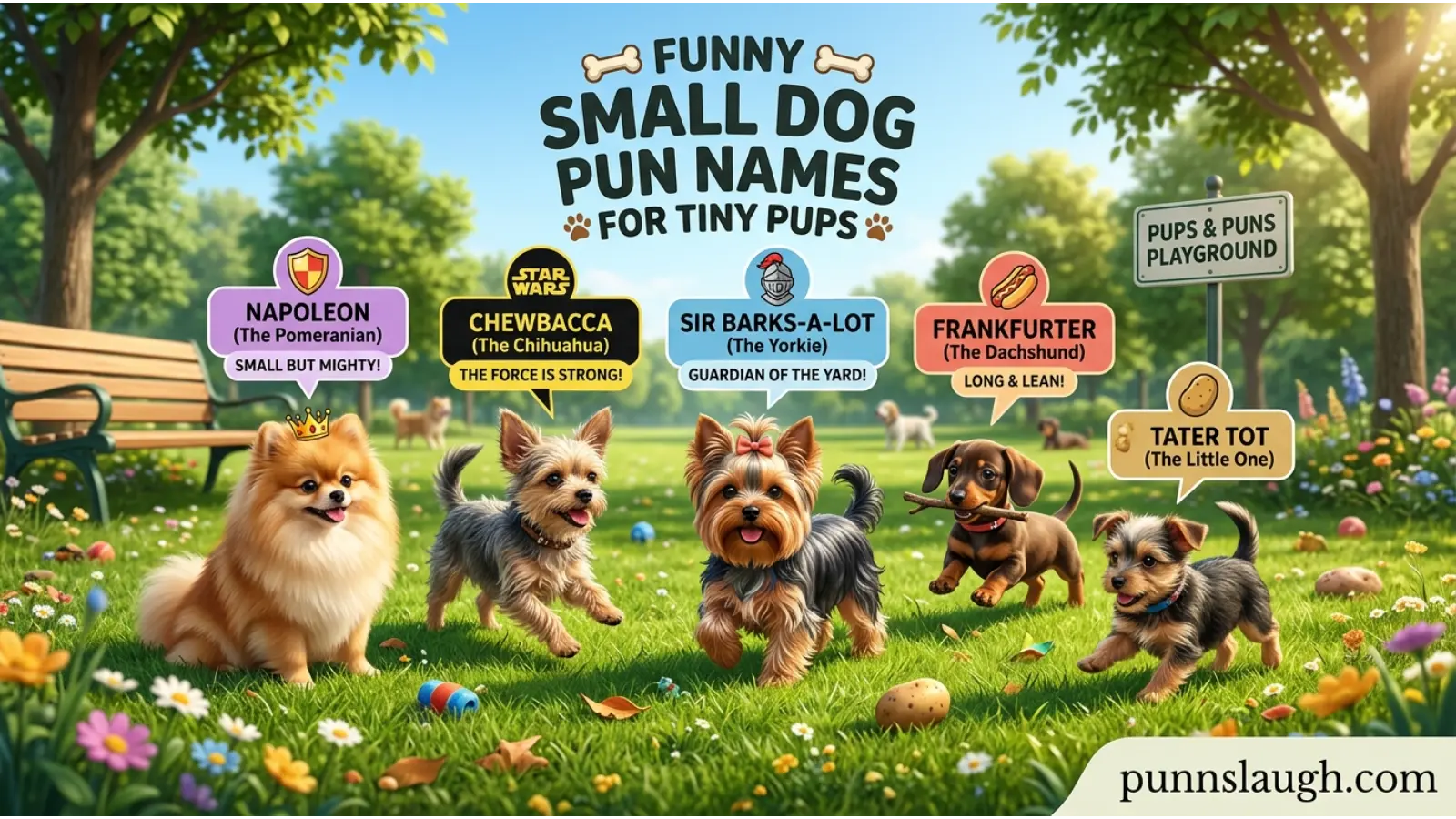 Small Dog Pun Names for Tiny Pups
