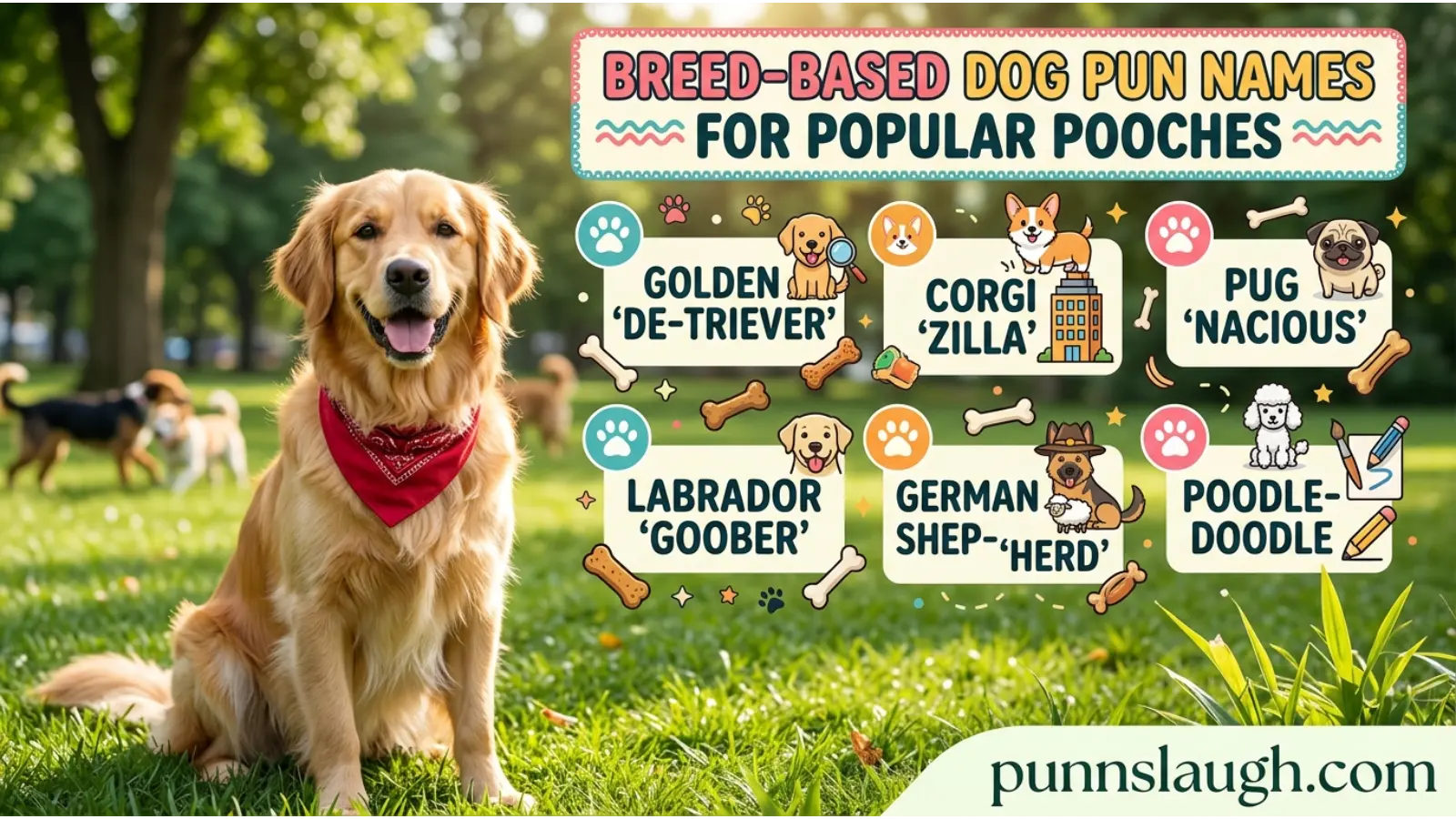 Breed Based Dog Pun Names for Popular Pooches