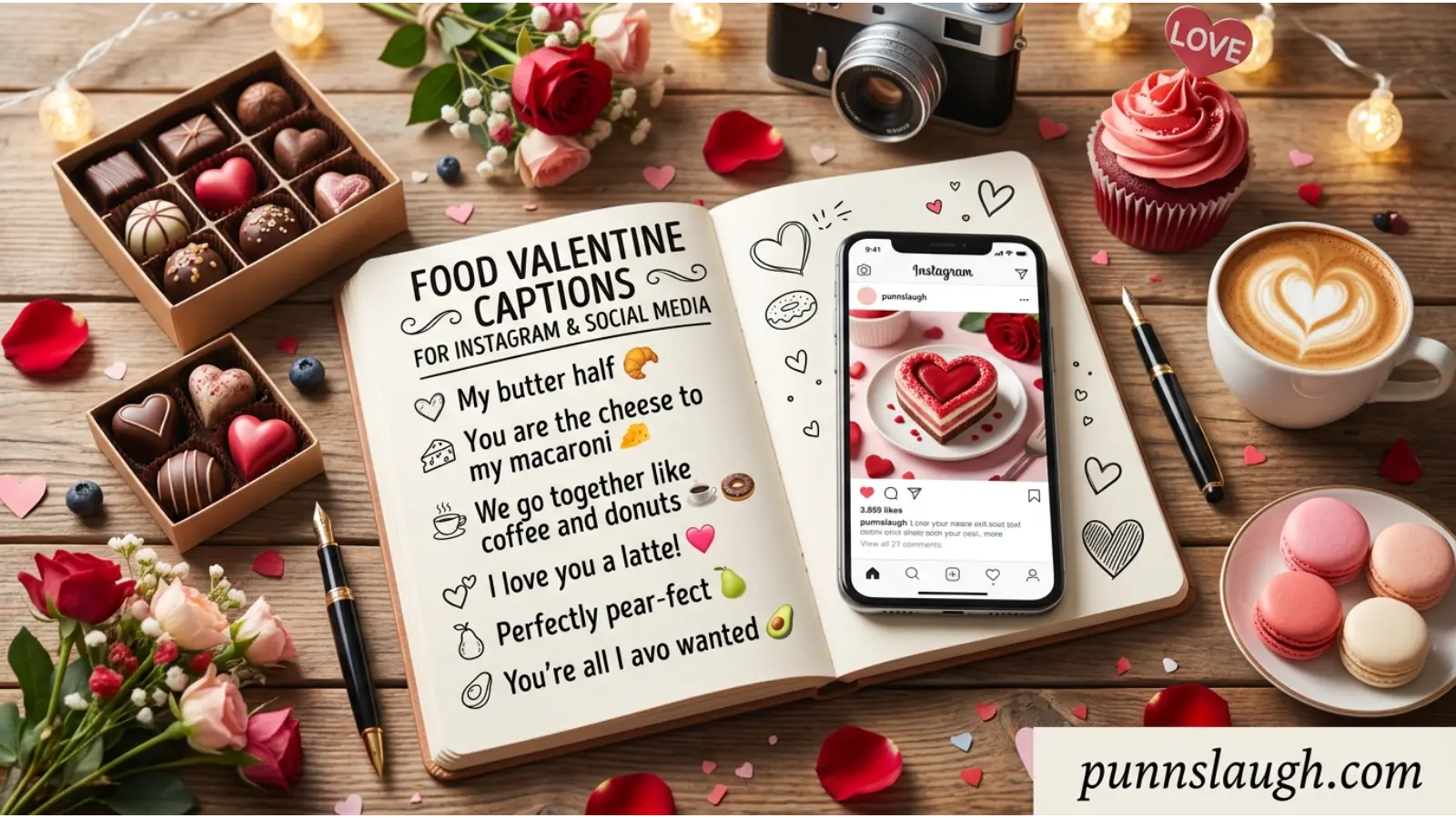 Food Valentine Captions for Instagram and Social Media
