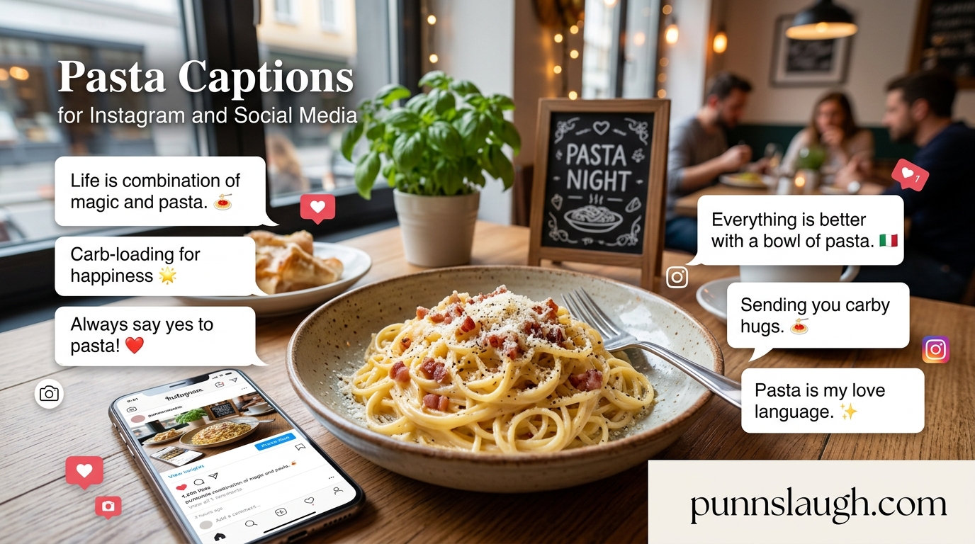 Pasta Captions for Instagram and Social Media