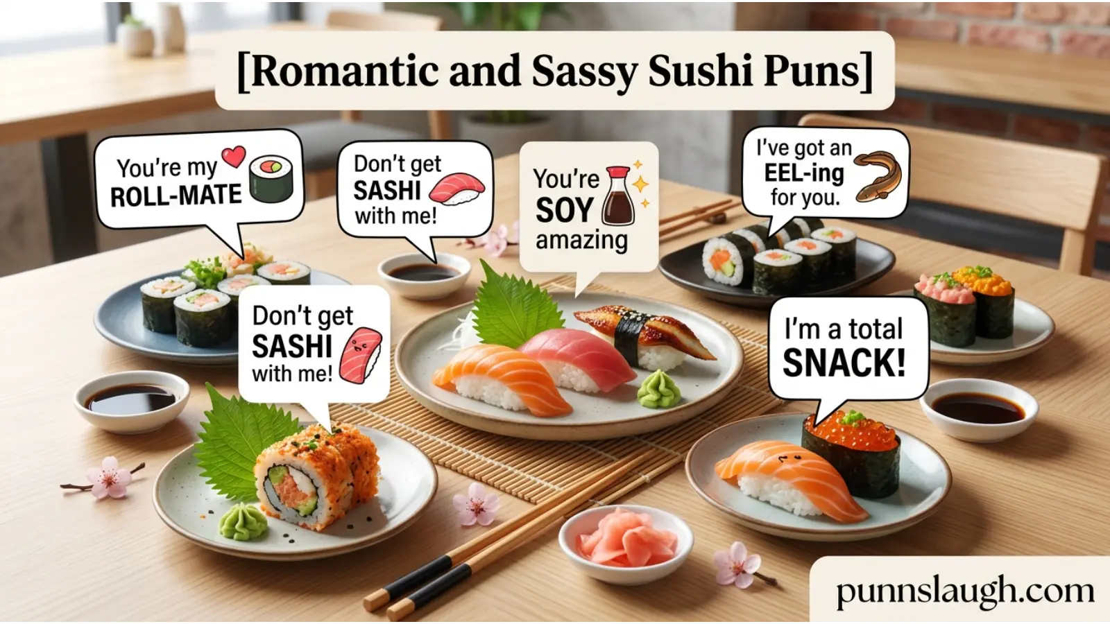Romantic and Sassy Sushi Puns