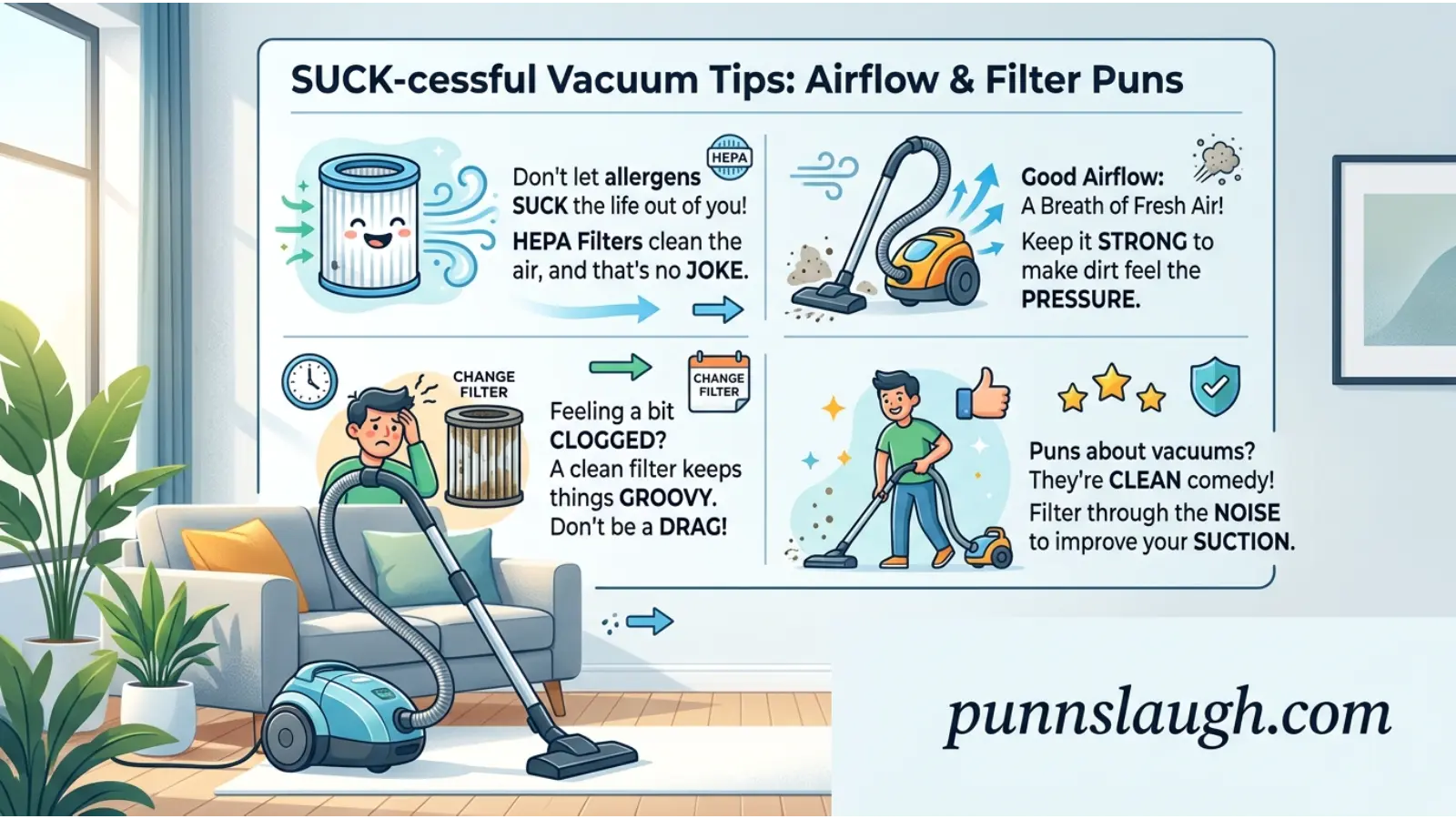 Educational Vacuum Puns About Airflow and Filters