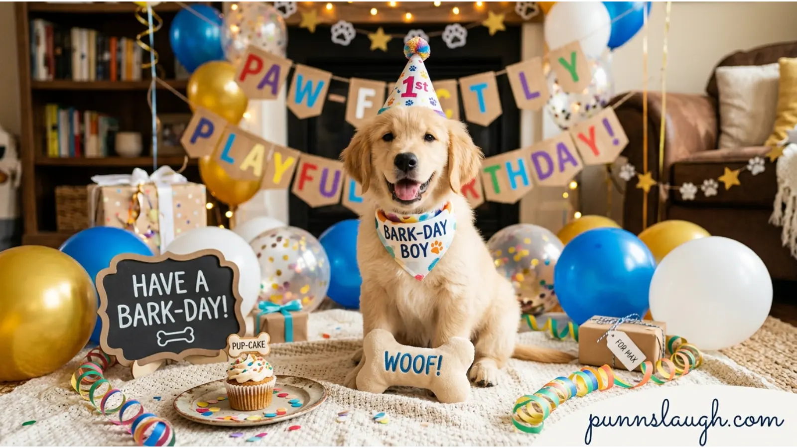 Playful Puppy Birthday Wordplay