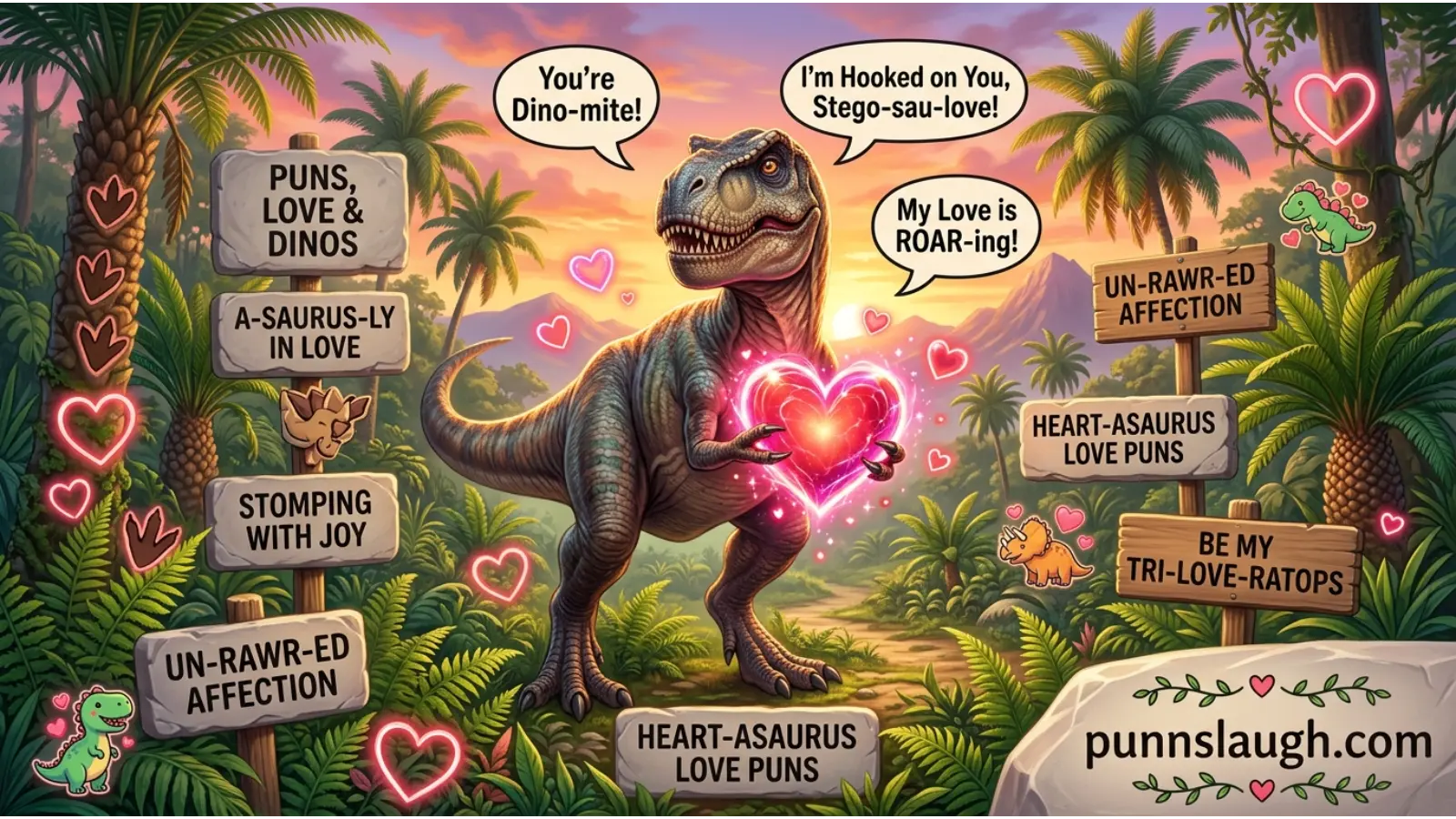 T Rex Love Puns With Big Heart Energy