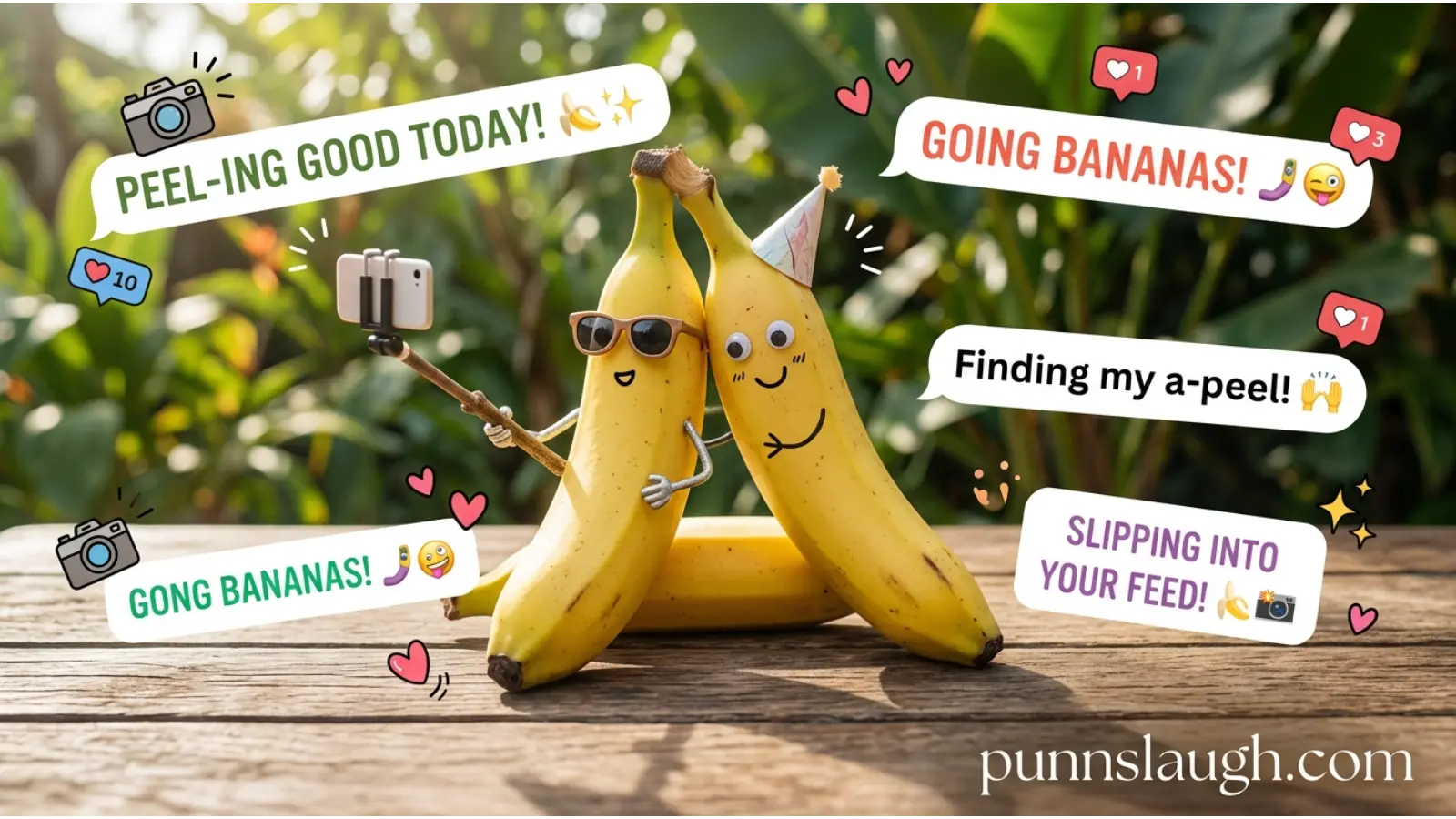 Funny Banana Captions for Photos and Selfies.