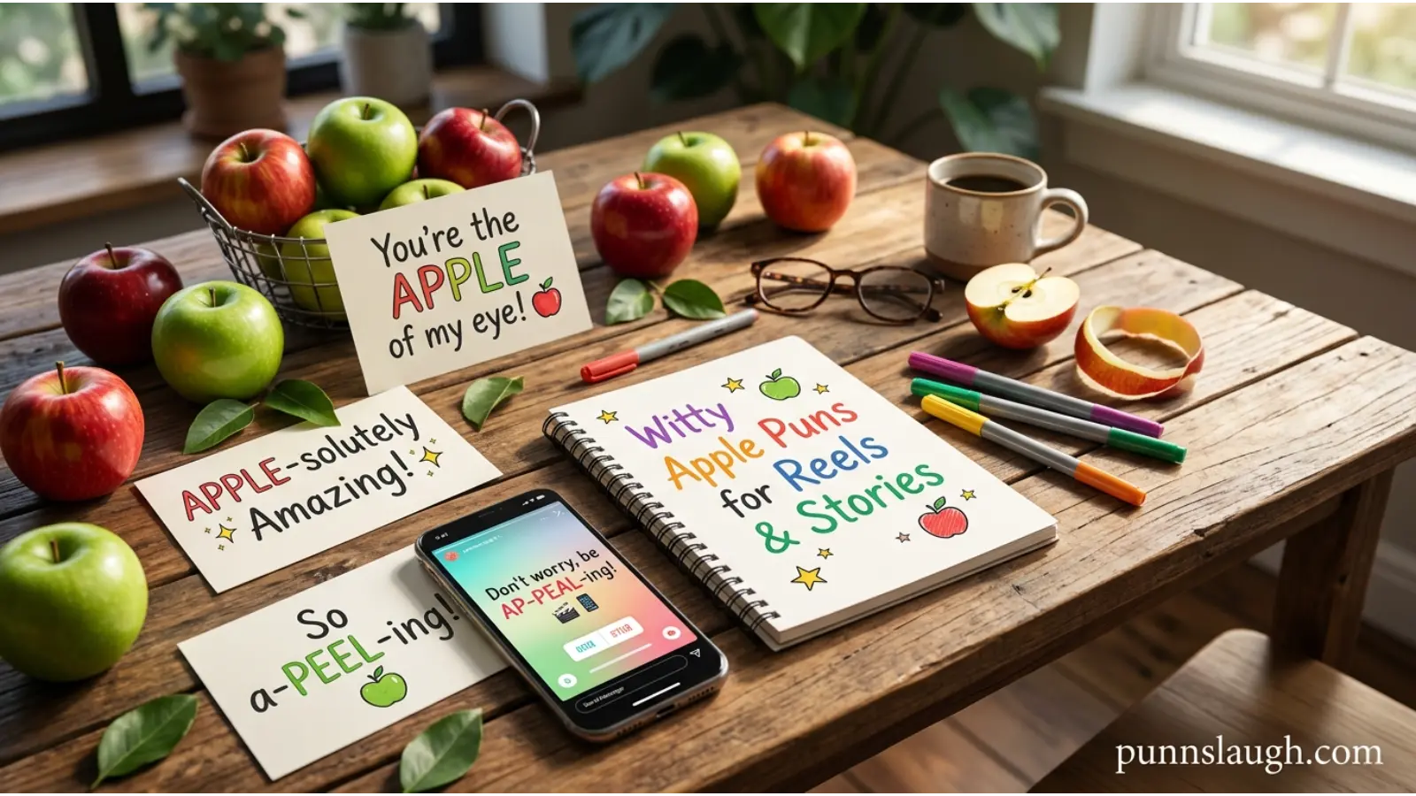 Witty Apple Puns for Instagram Reels and Stories